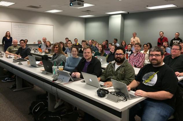 ASU Galaxy Workshop Participants in a classroom with laptops - January 2016