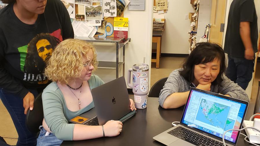 Joscelyn, Piper, and Sangmi striving to make geographic distribution maps