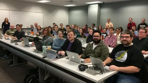 ASU Galaxy Workshop Participants in a classroom with laptops - January 2016